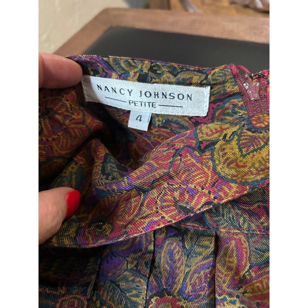 Vintage Nancy Johnson Paisley Skirt Set, Size 4P - Picture 4 of 7